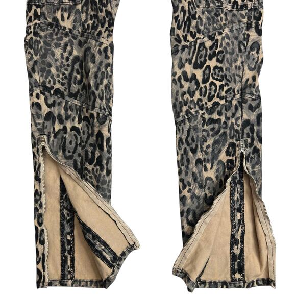 J Brand Houlihan Snow Leopard Skinny Cargo Stretch Pants Women’s Size 27  Zipper - Picture 7 of 12